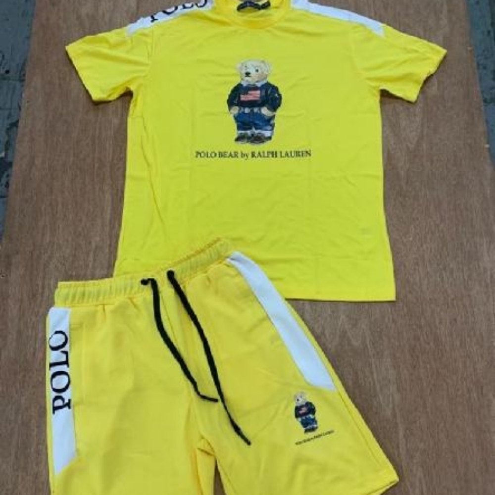 Yellow polo short set